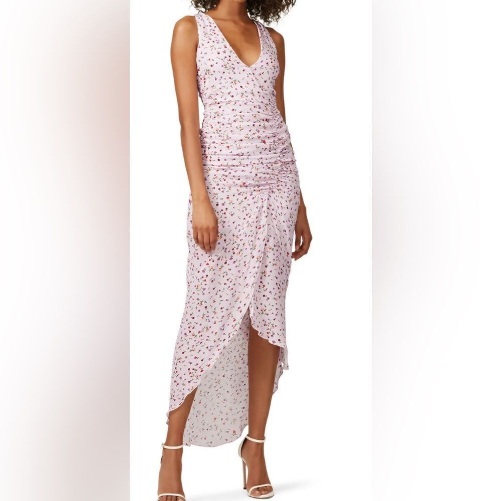 Nicholas Floral Drape Front Silk Dress Size 0